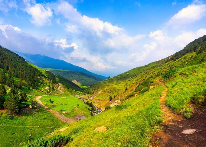 Landscape mountains green