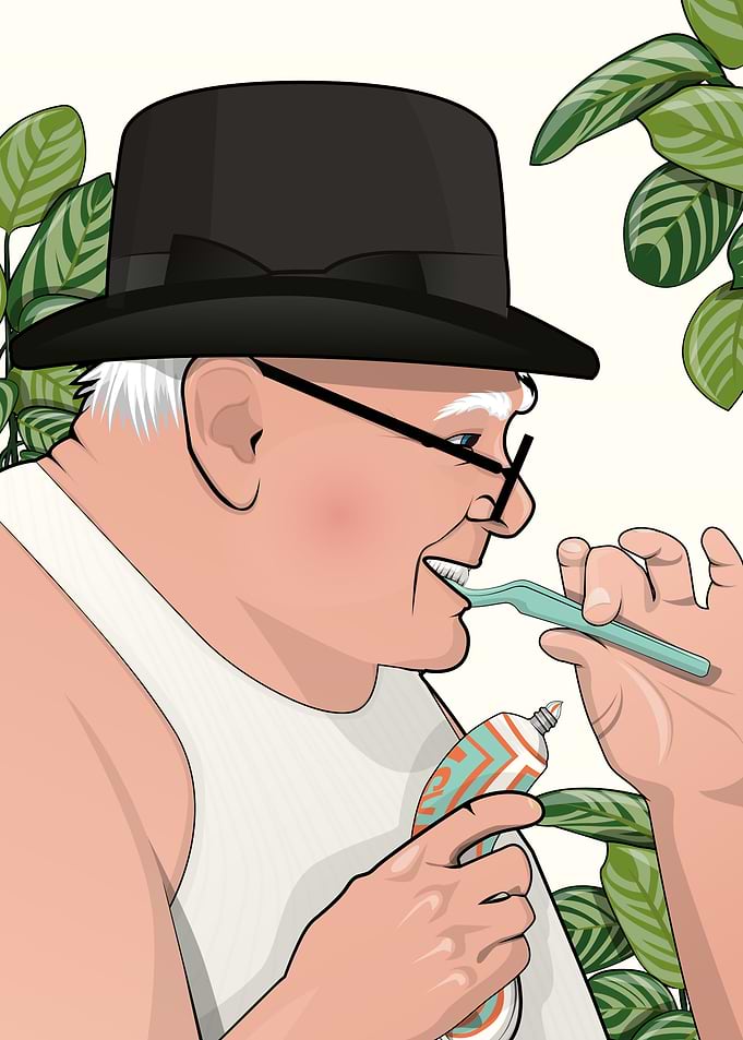 Churchill Cleaning Teeth