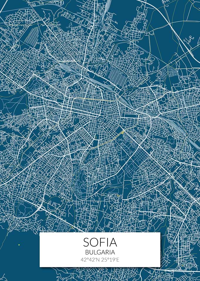 Sofia Map Blue White