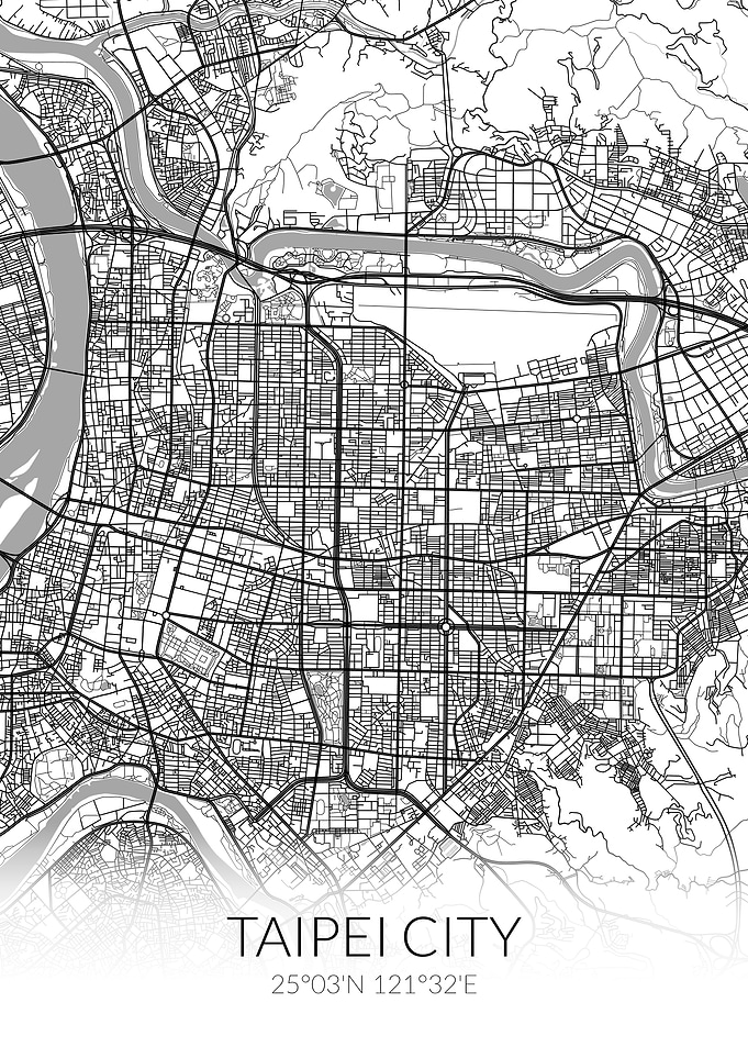 Taipei City Map White