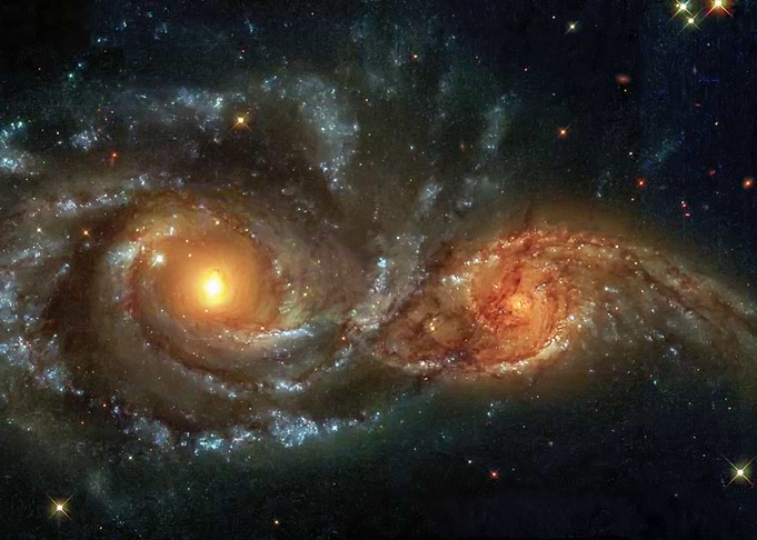 Two spiral galaxies