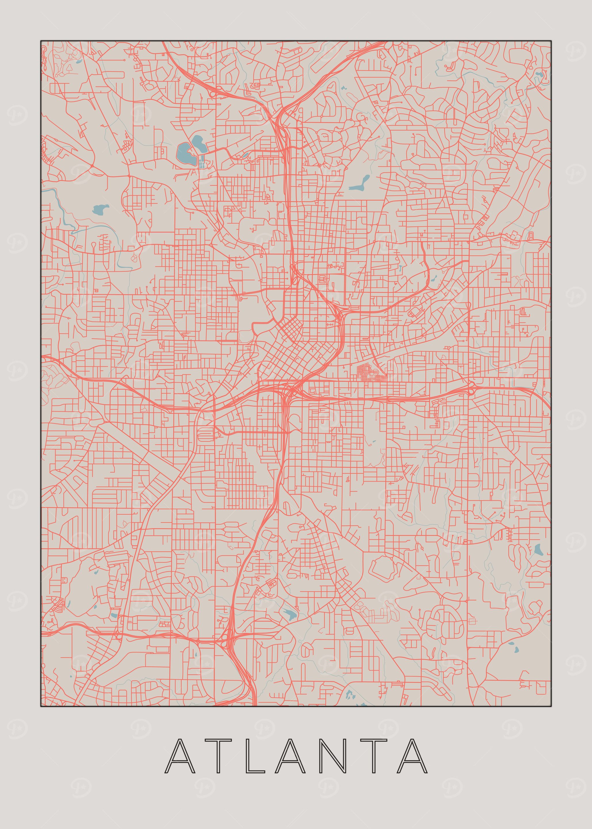 Atlanta Vintage Map