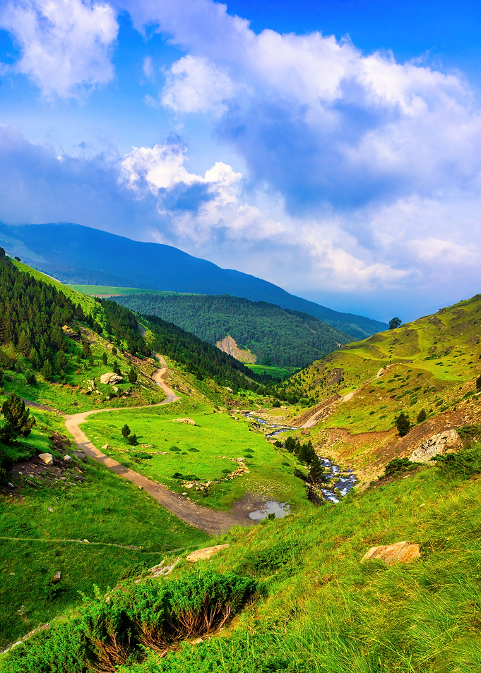 Landscape mountains green