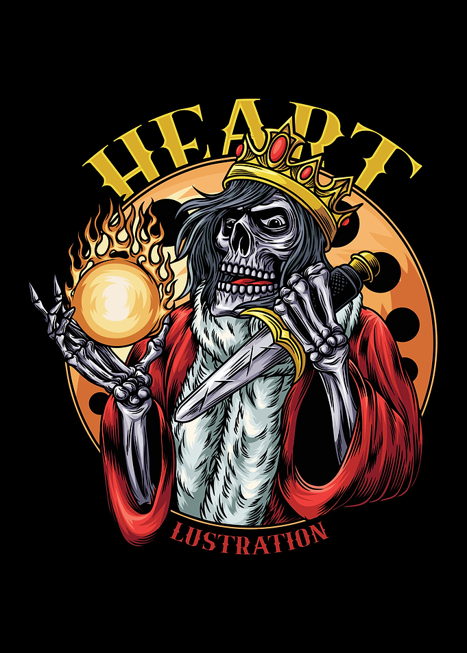 Skull King With Crown Text