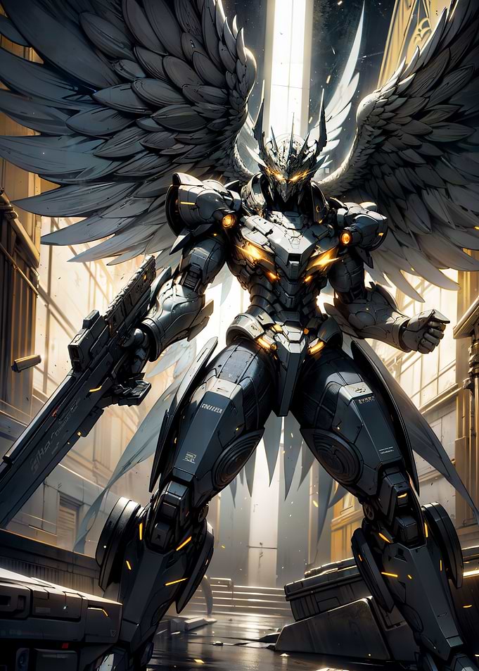 White Armor Robot Mecha