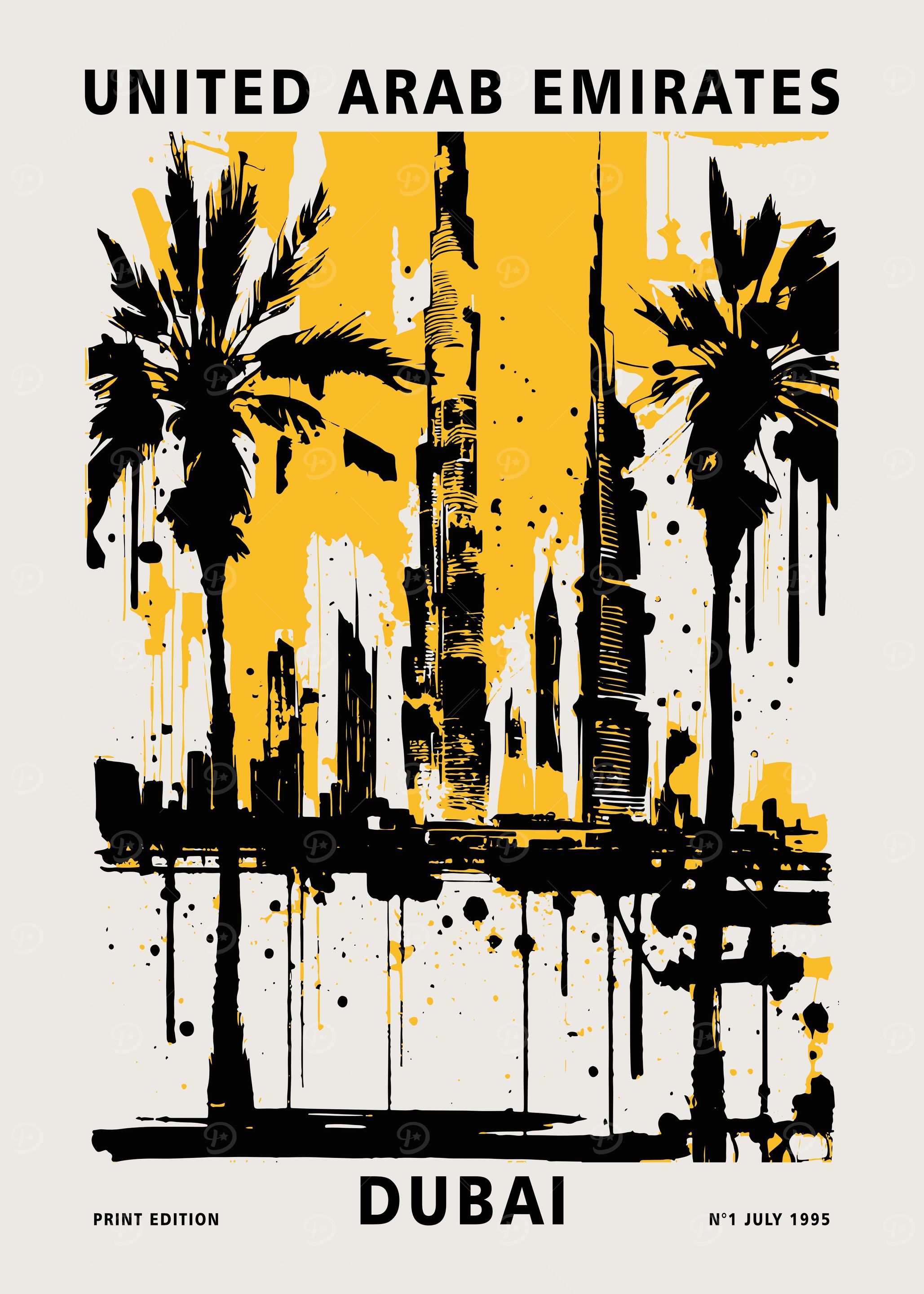 Dubai Travel Yellow Poster