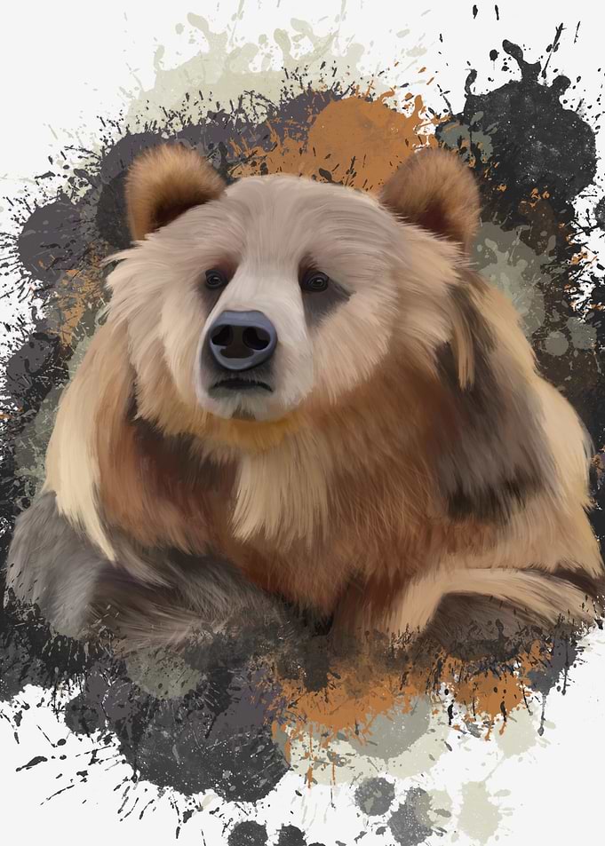Grizzly Bear Paint Splat