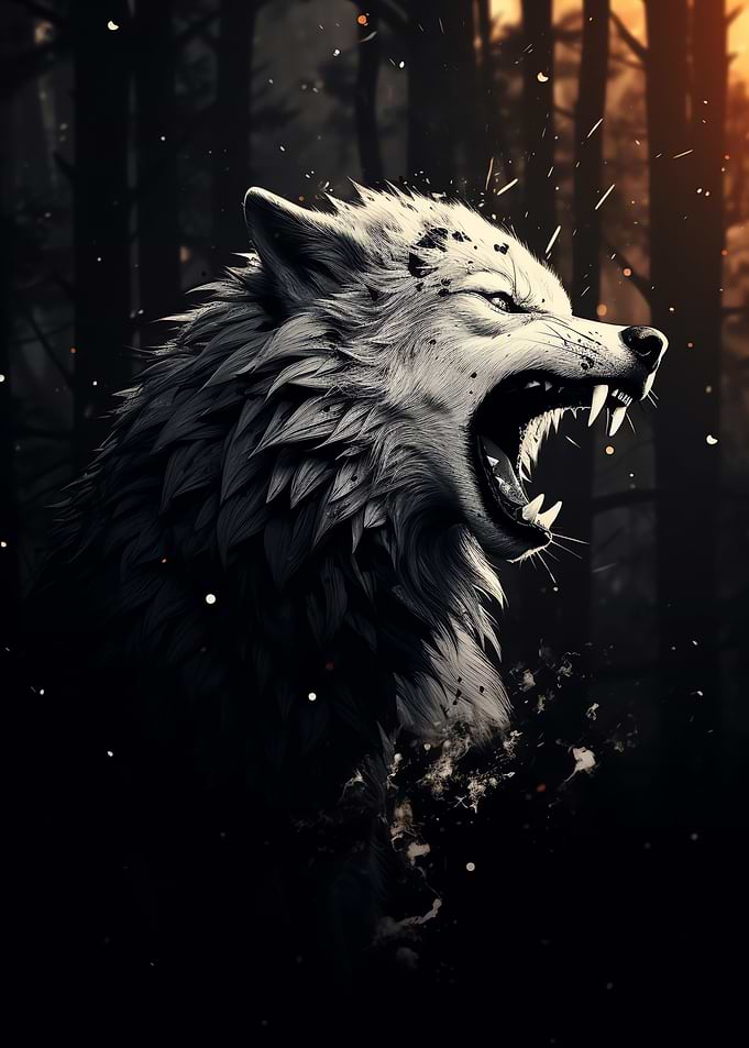 Wolf with Majestic Fang