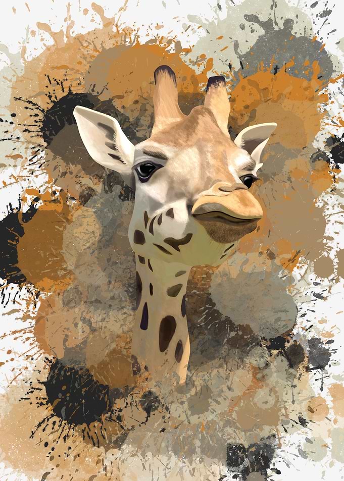 Giraffe Paint Splatter