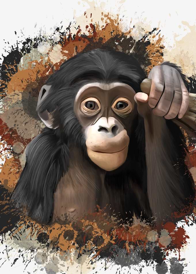 Baby Chimpanzee Paint
