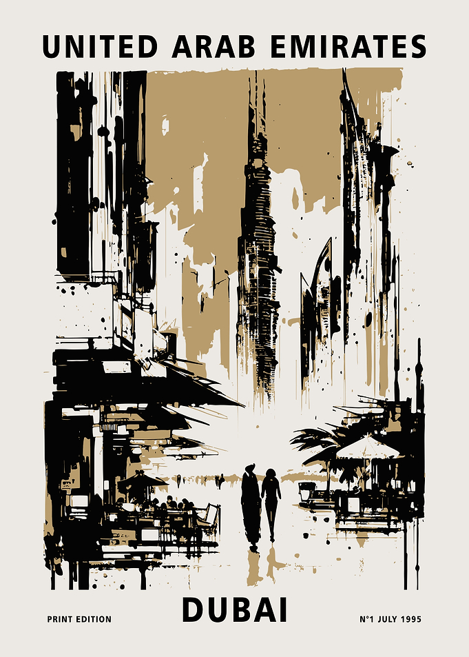 Dubai Travel Beige Poster