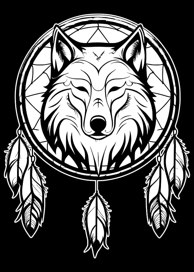 Wolf Dream Catcher