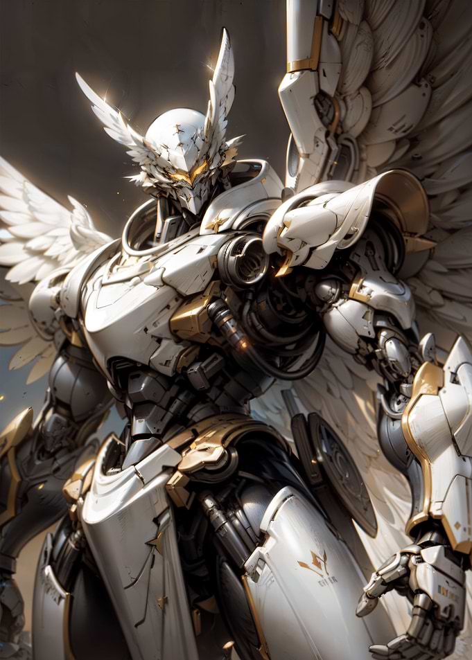 White Armor Robot Mecha