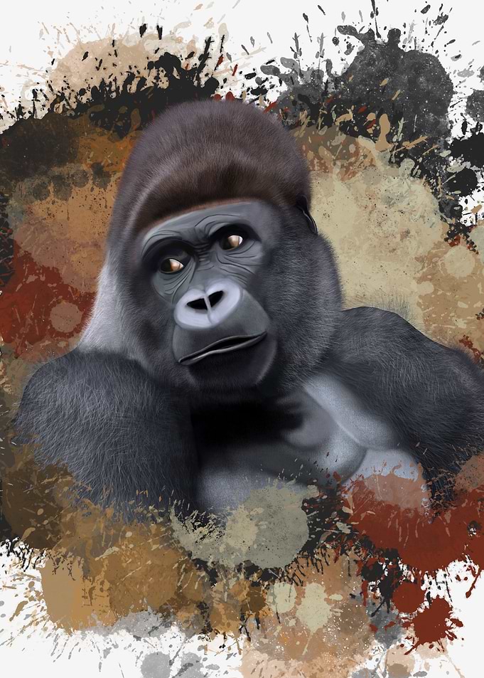Gorilla Paint Splatter