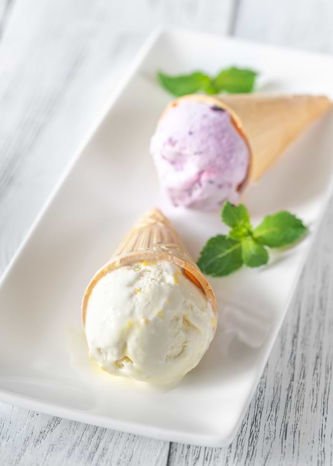 Two ice cream cones