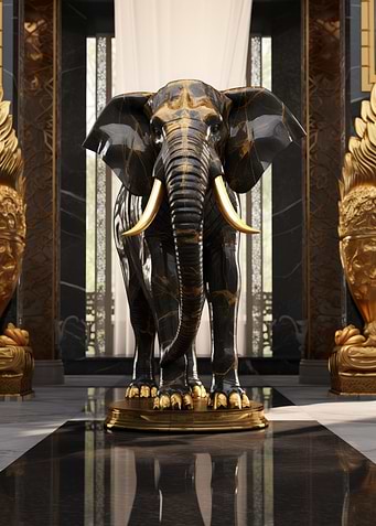 Marble elephant statue