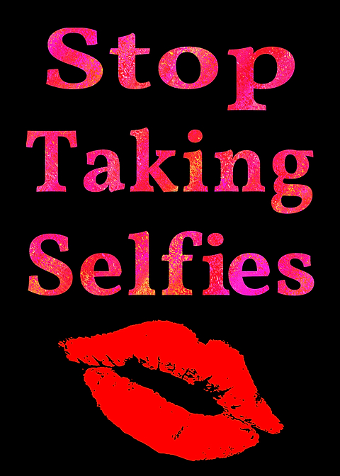 Selfies — funny metal wall sign