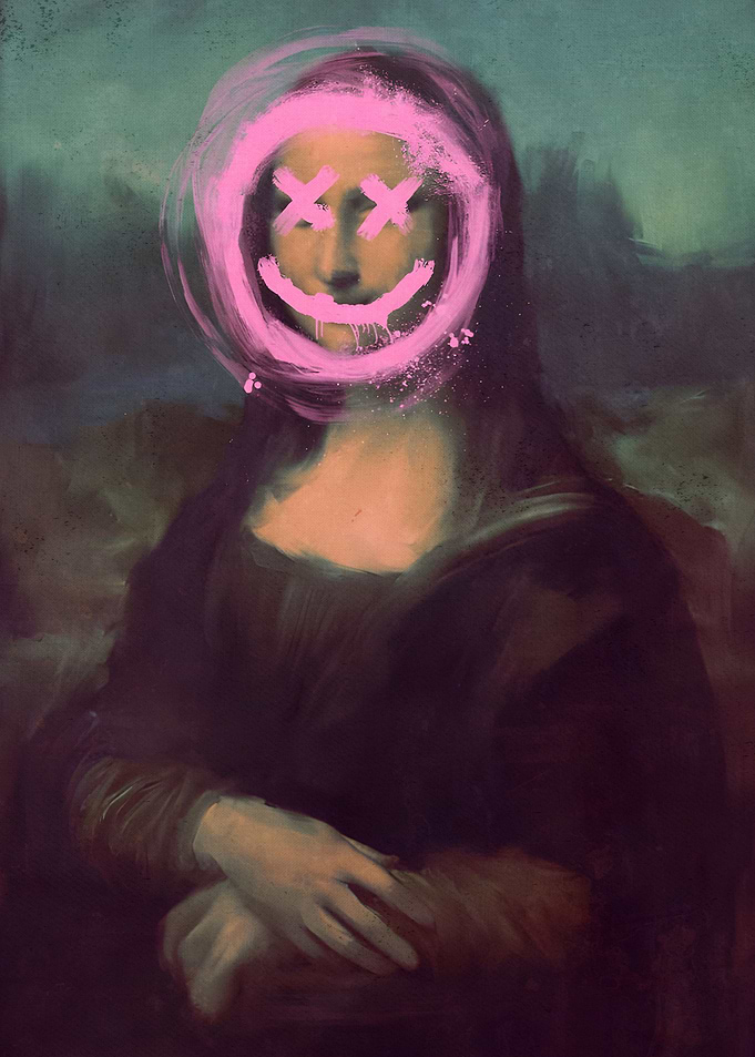 Mona Lisa Banksy Graffiti