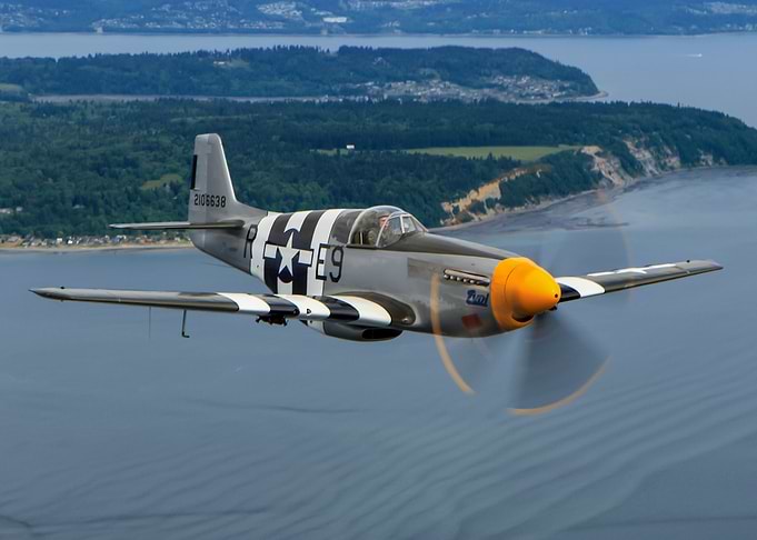 P51B Mustang in flight