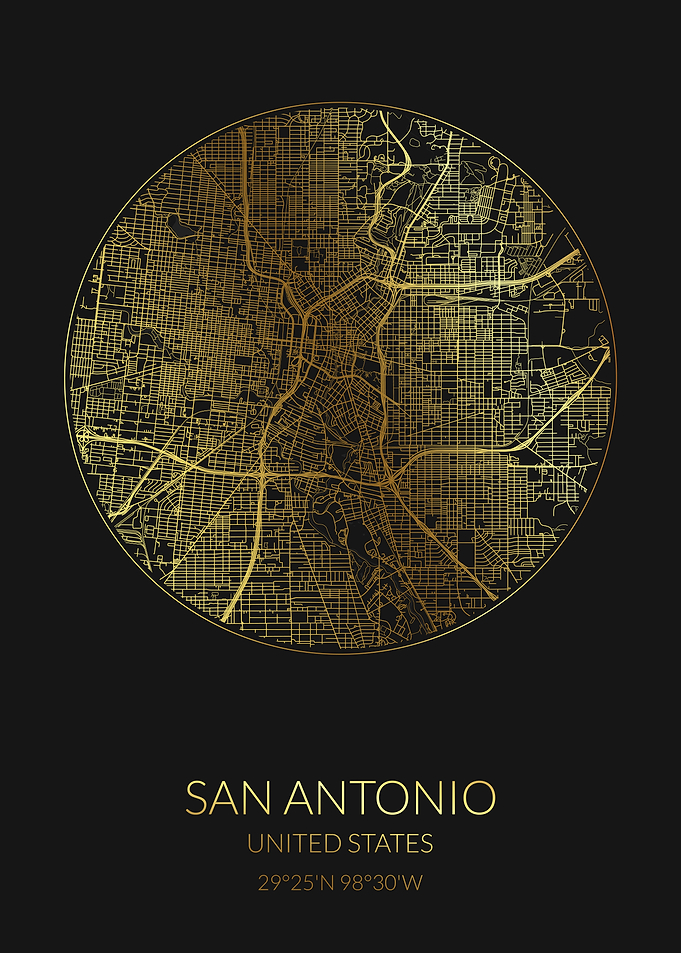 San Antonio Black Gold Map
