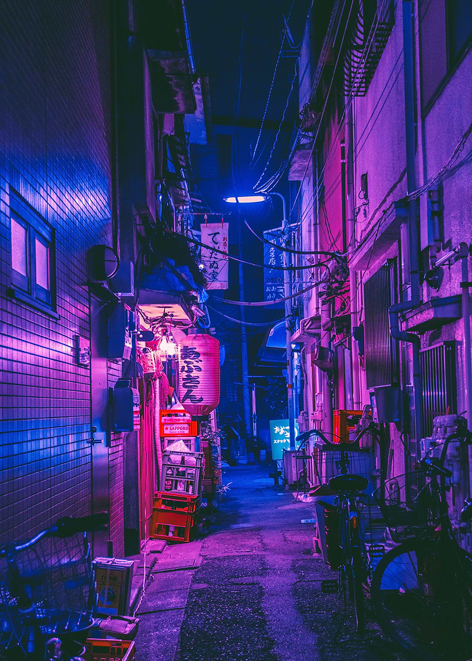 Tokyo Neon Alleyway Ghost