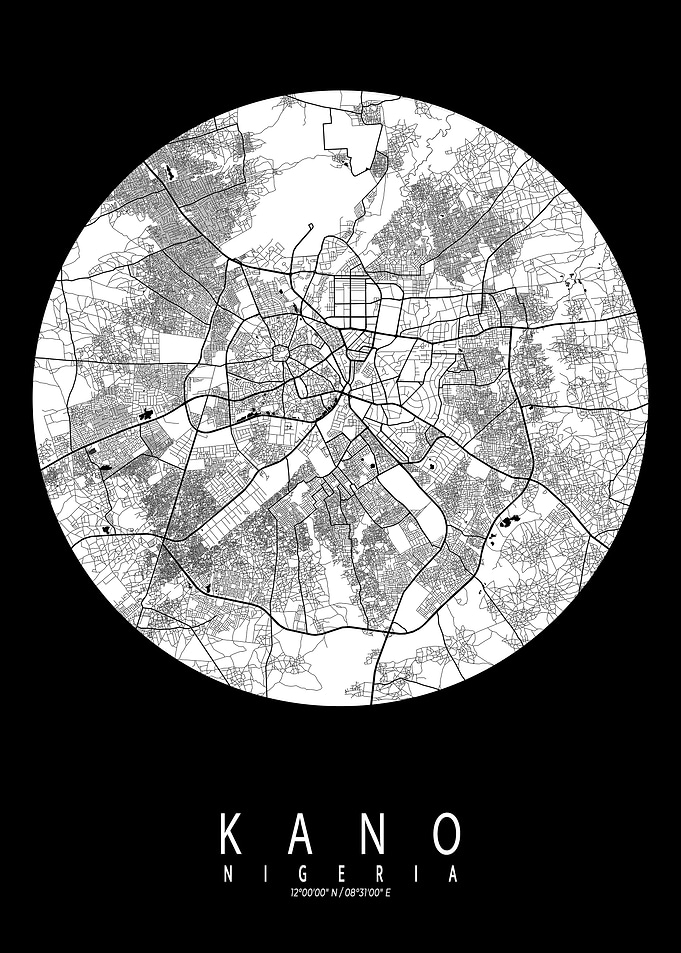 Kano City Map Full Moon