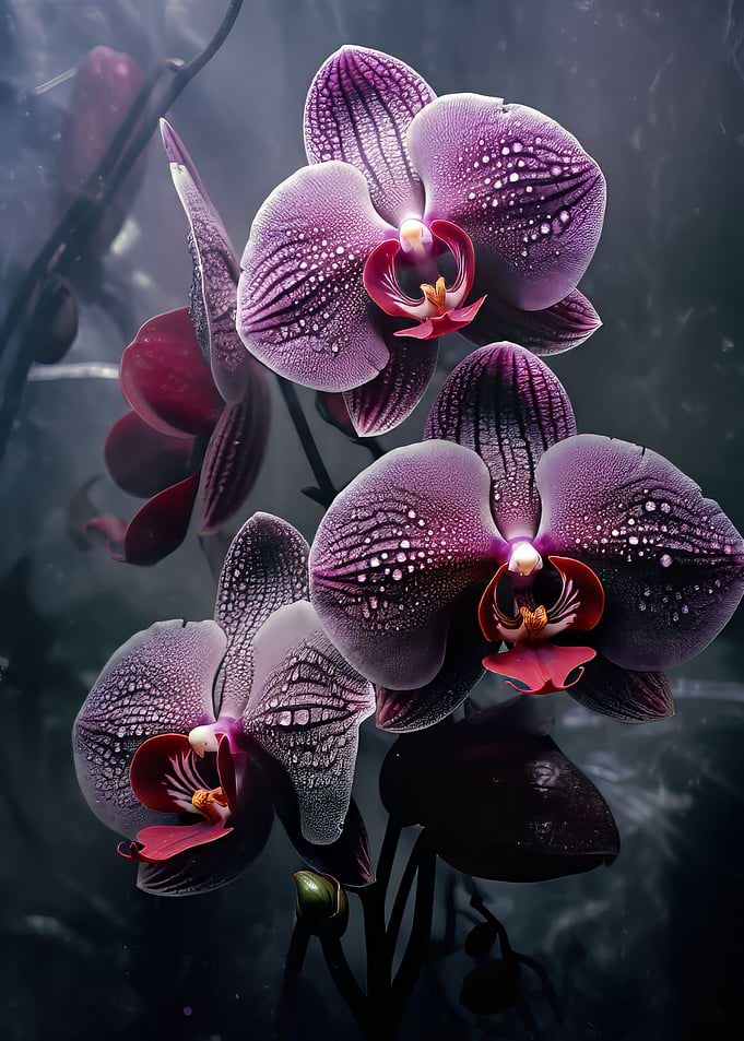 Red and Violet Orchids