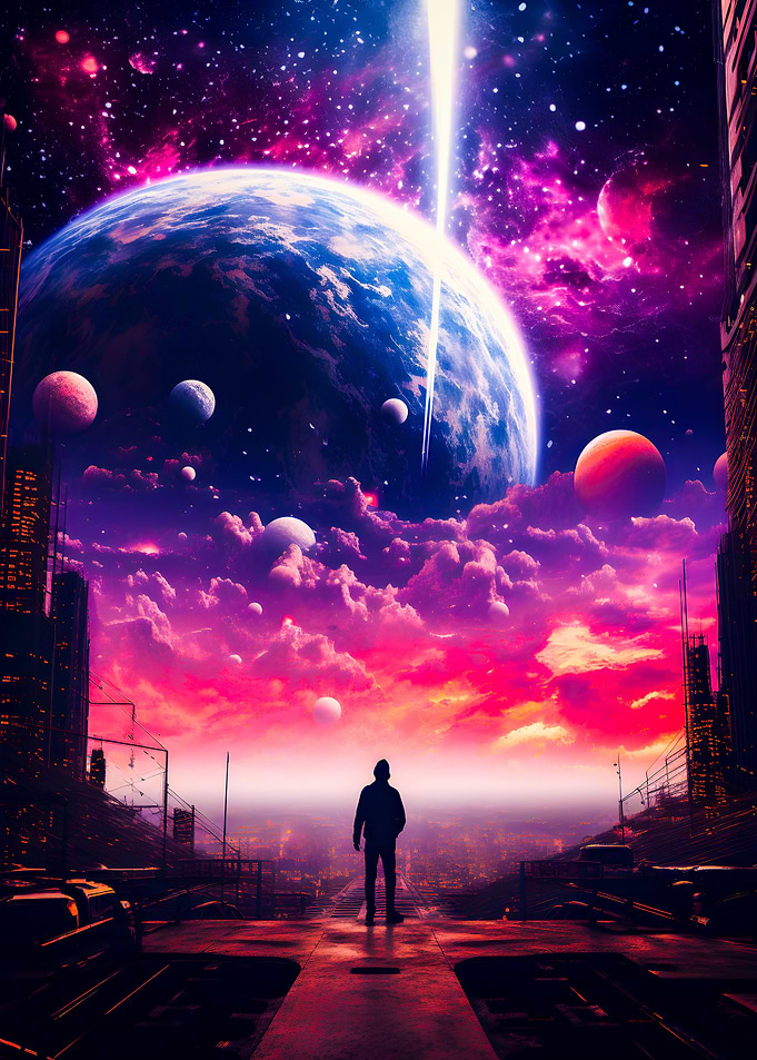 Space Planet Neon