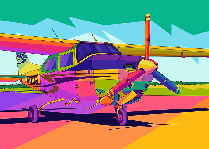 The Plane WPAP Pop Art