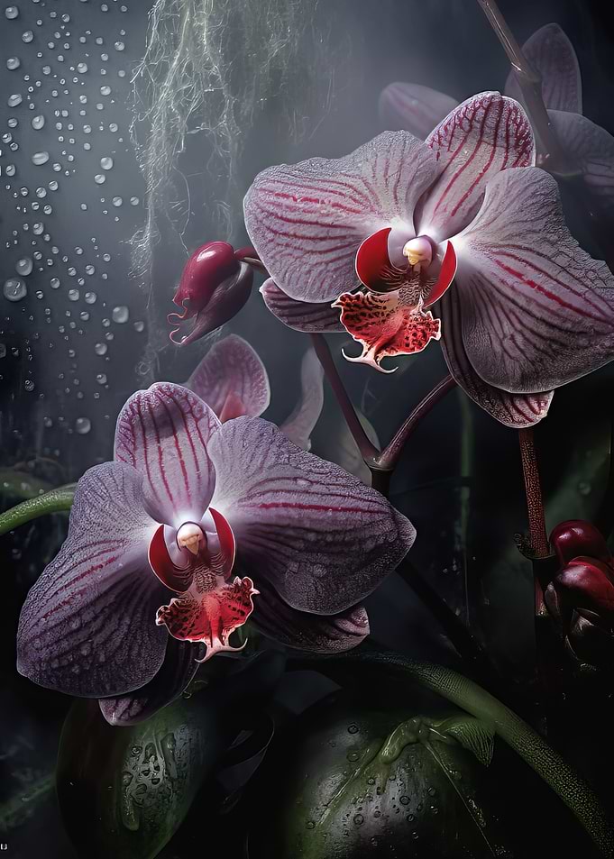 Red and Violet Orchids