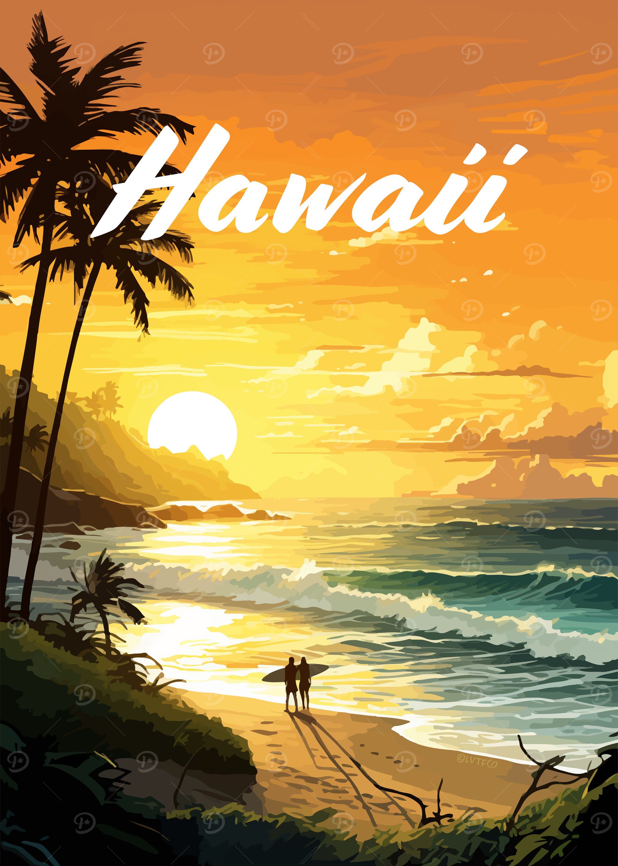 Hawaii Sunset Scene