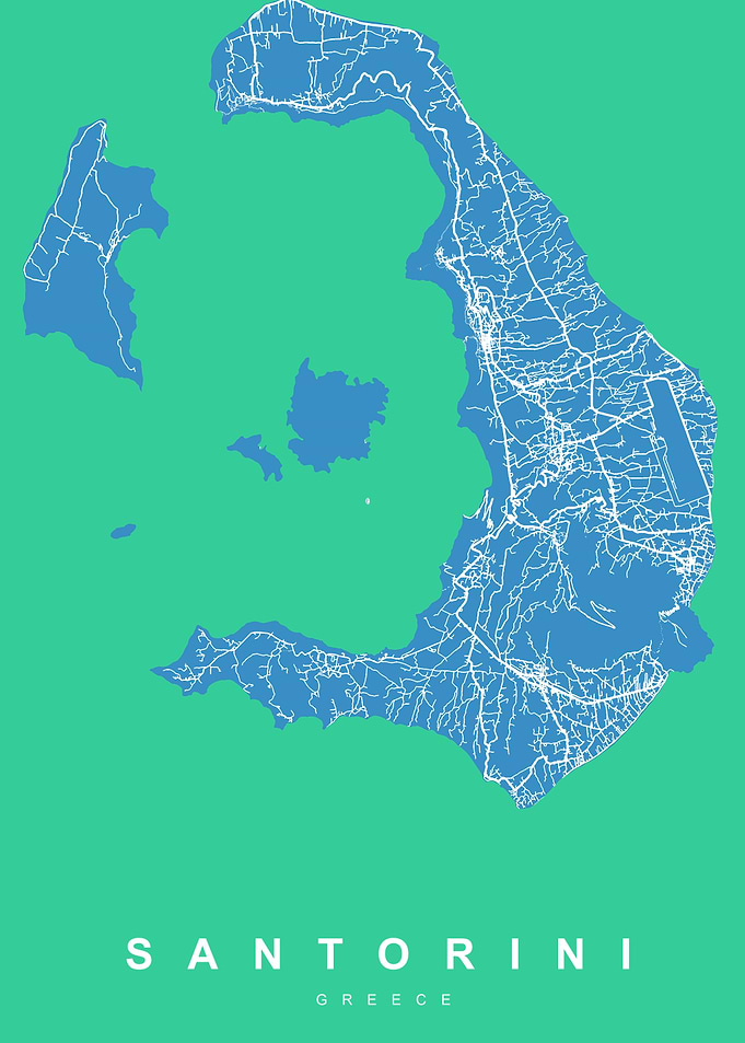 MAP SANTORINI GREECE