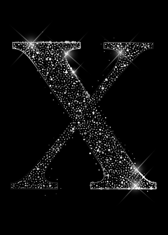 Glitter letters X