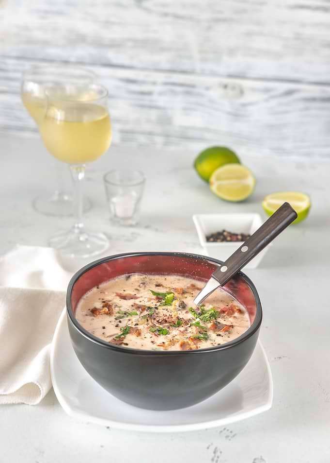 Bowl of clam chowder