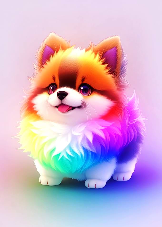Rainbow Fluffy Puppy