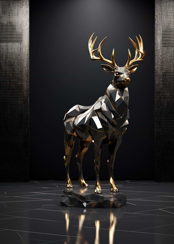 Marble statue of a deer