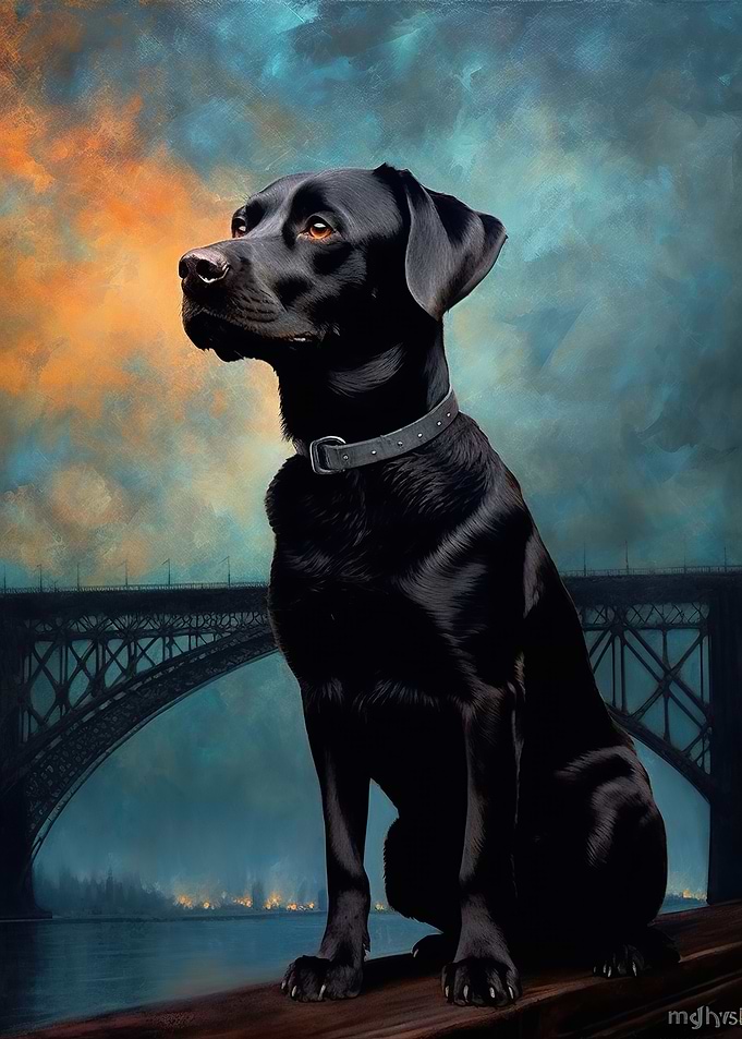 Lunar Paws Black Dog Art