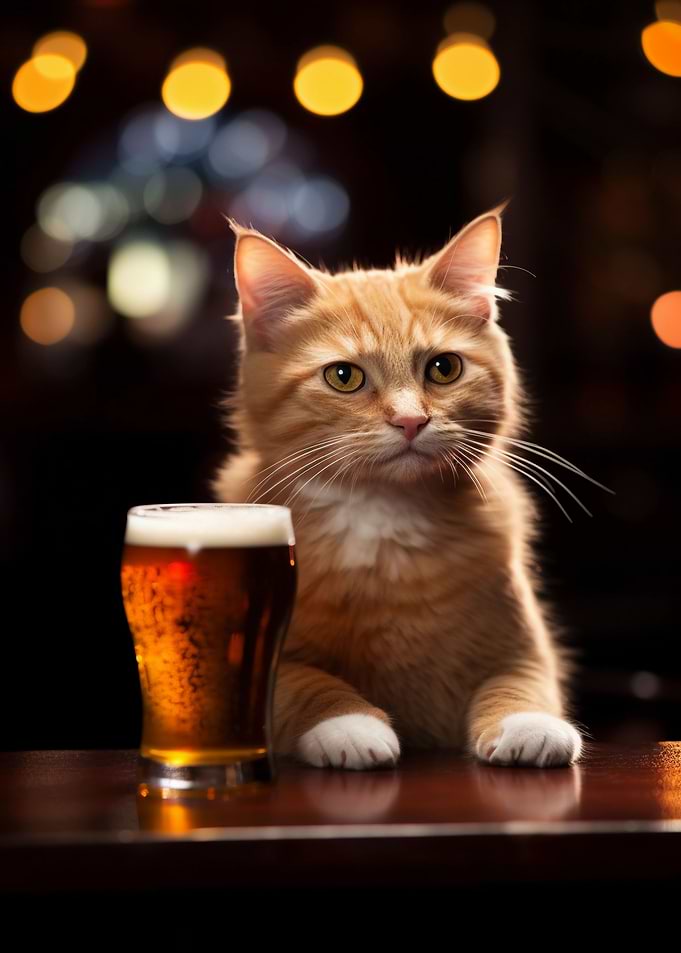 Cat With Beer