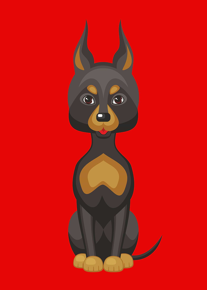 Cute Doberman Pinscher Dog