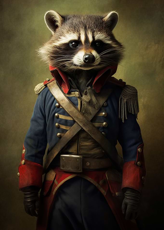 Raccoon Wearing Dress