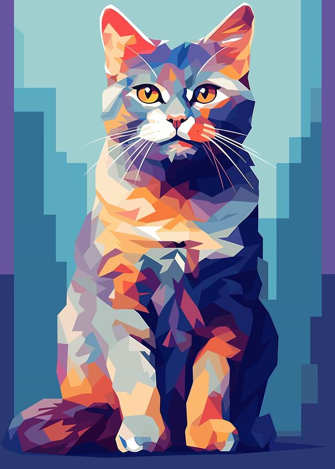 Cat WPAP Pop Art