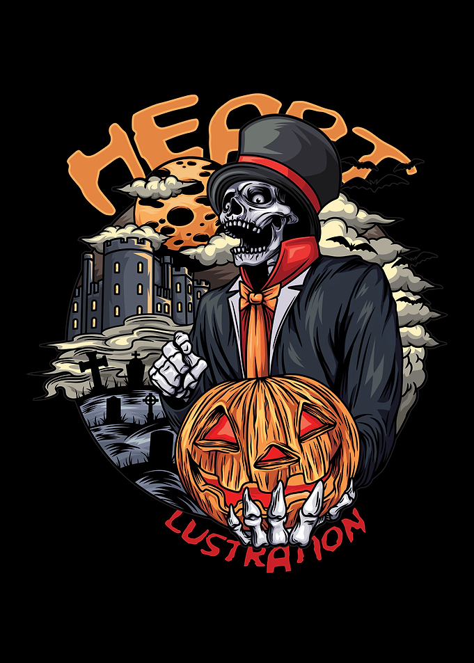 Skull and Pumpkin Text