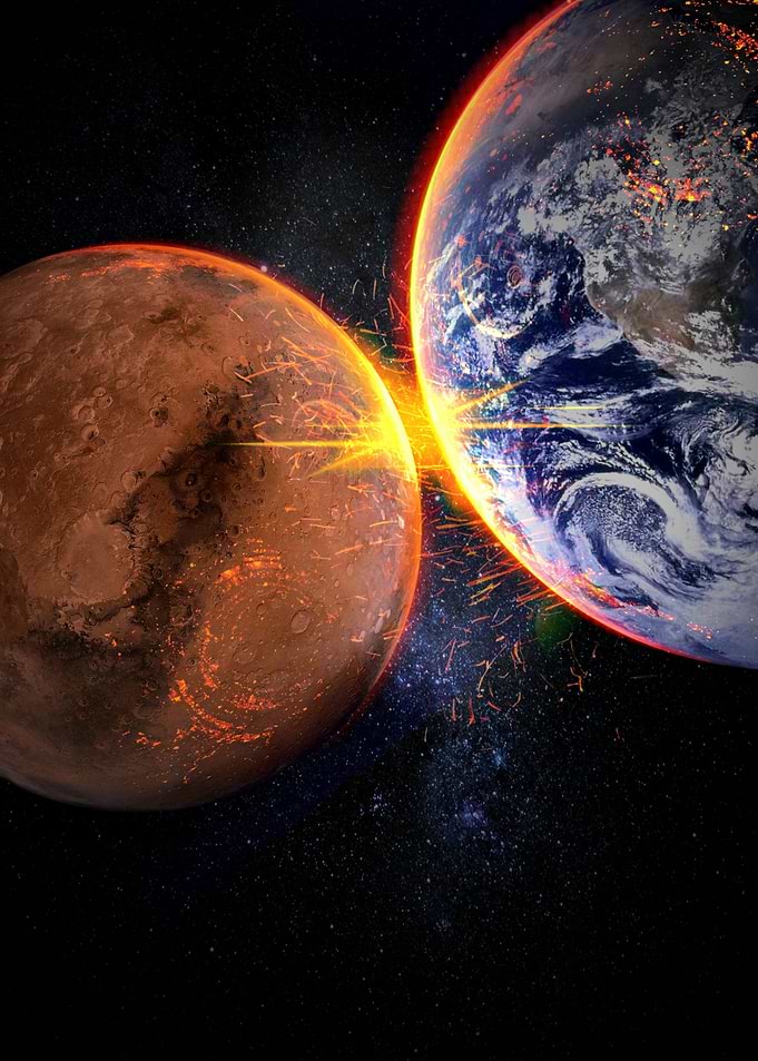 Earth Mars collision
