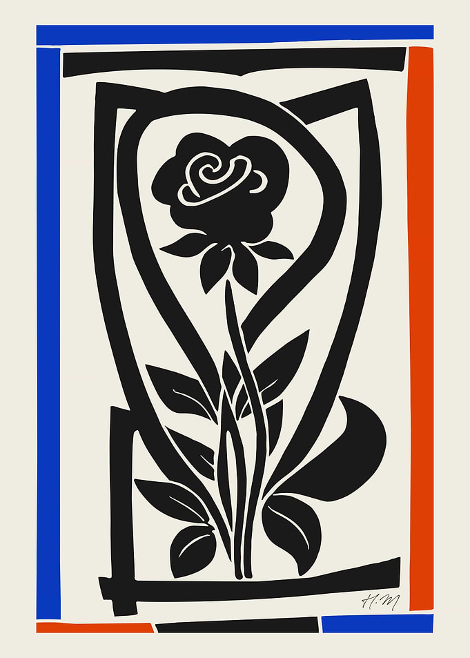 Cut Out Rose Poster