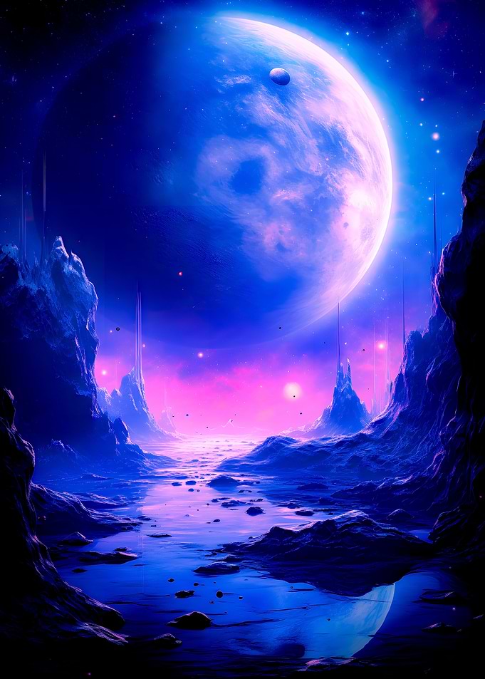 Space Planet Abyss neon