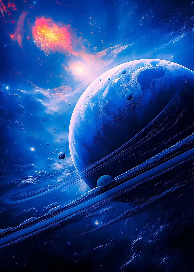 Space Planet Abyss neon