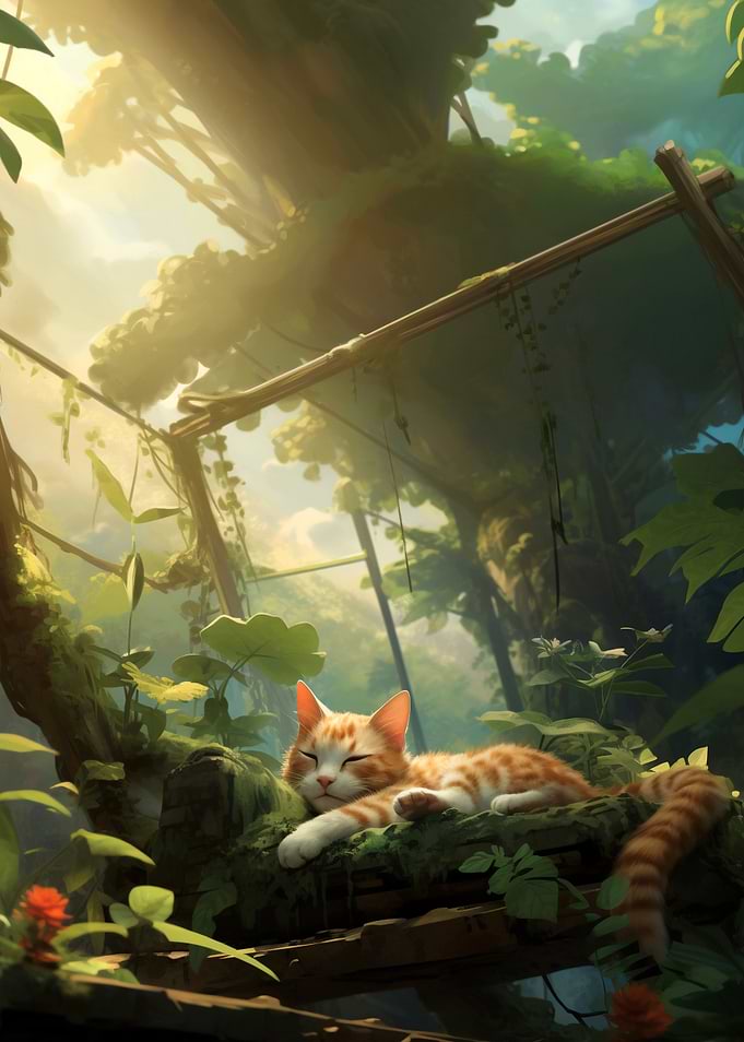 Dreamy sleeping cat