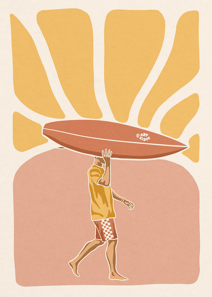 Surfer boy sunset
