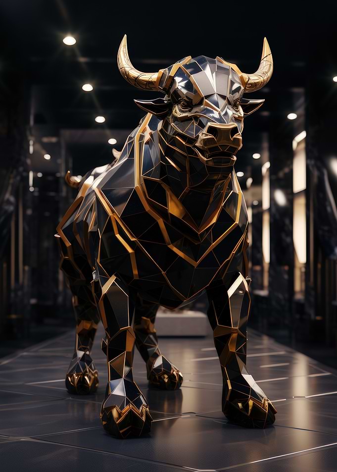 Marble bull statue