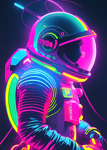 Futuristic Neon Pioneer